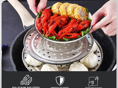 Stainless Steel Steamer Stand with Removable Legs Techmanistan