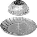 Premium Stainless Steel Folding Collapsible Rust Free Adjustable Kitchen Vegetable Steamer Basket - 23 cm, Foldable Steamer, Adjustable Steamer--Techmanistan-My Store