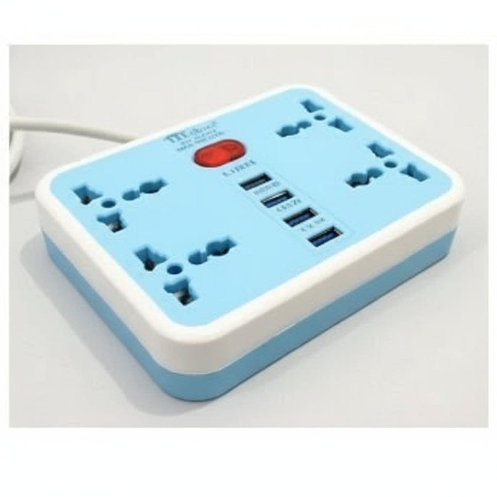 4 Sockets 4 USB Extension Cord