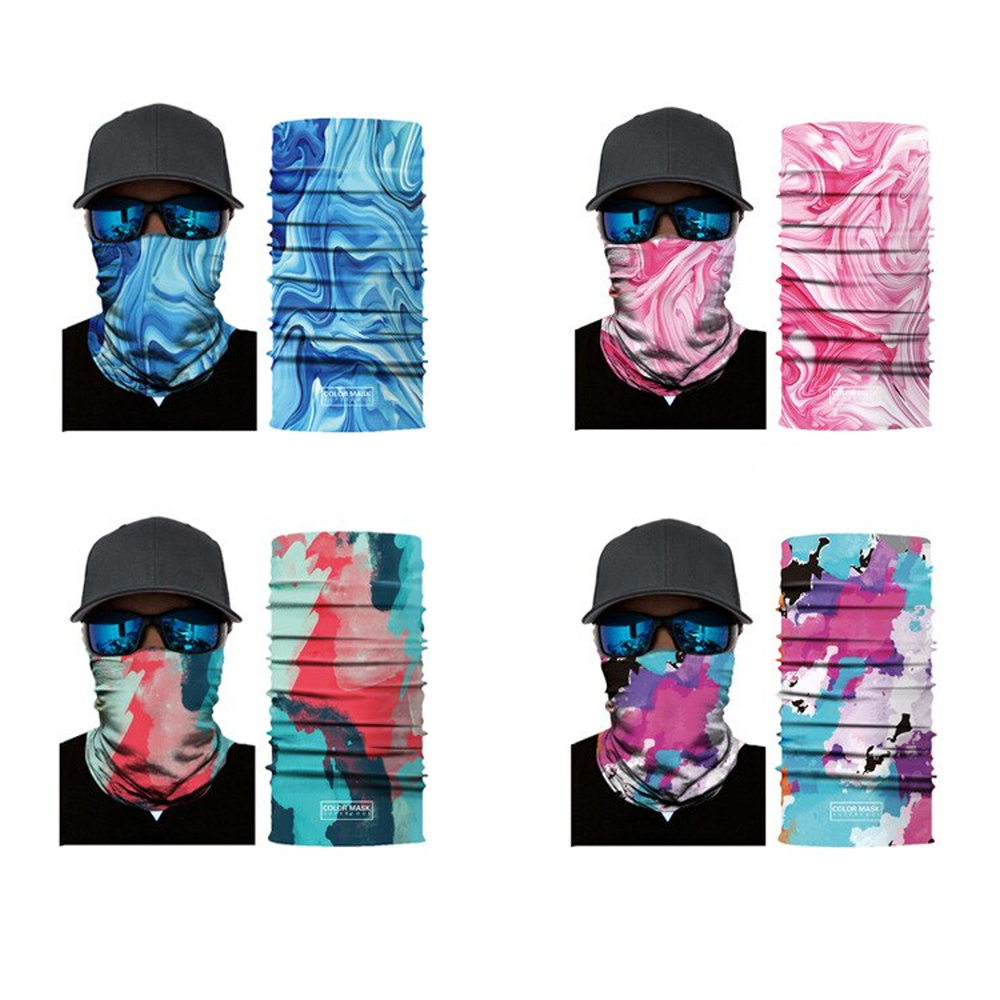 Pack of 4 - Assorted Color and Design Tube Shaped Face Mask Bandana My Store