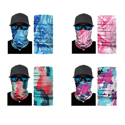 Pack of 4 - Assorted Color and Design Tube Shaped Face Mask Bandana My Store