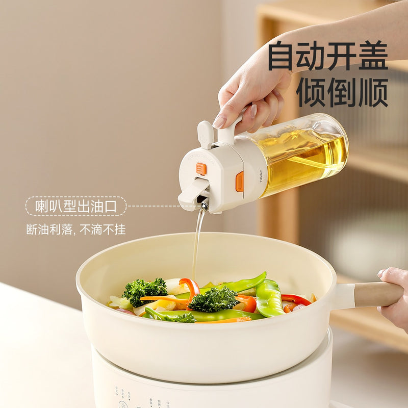580ml 2in1 Oil Dispenser & Sprayer | Glass Oil Bottle