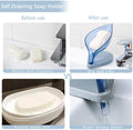 Random Color Leaf Shape Self Draining Plastic Soap Holder Self Adhesive Soap Dish Soap Case Drainage Soap Base for Shower Bathroom Kitchen My Store