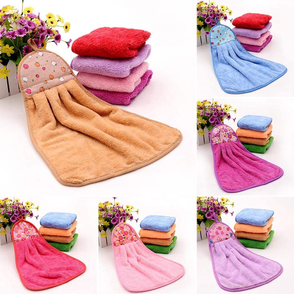 Pack of 3 - Soft Absorbent Thick Microfiber Hanging Bathroom Hand Towel Cloth Drying Pad Face Towel My Store