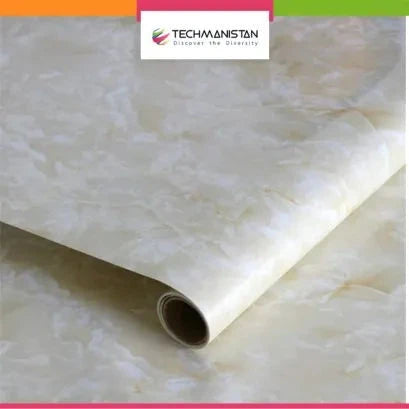 Self Adhesive Marble Design Furniture Stickers PVC Wallpaper Cabinets Gloss Film Techmanistan