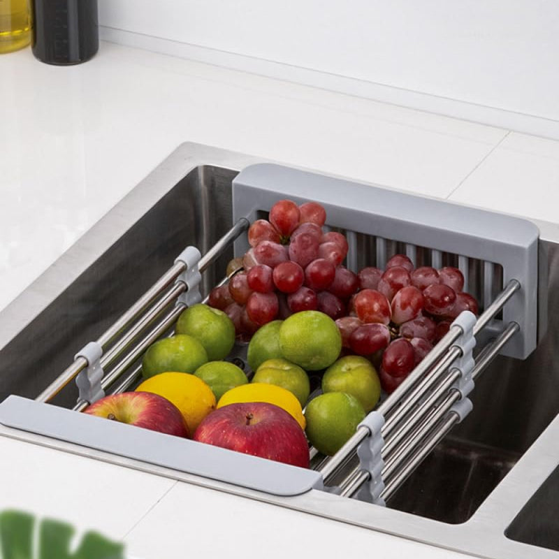 Retractable Stainless Steel Dish Drainer – Adjustable Over Sink Drying Rack