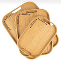 Sleek Design Bamboo Serving Trays with Handles, Set of 3