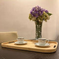 Sleek Design Bamboo Serving Trays with Handles, Set of 3