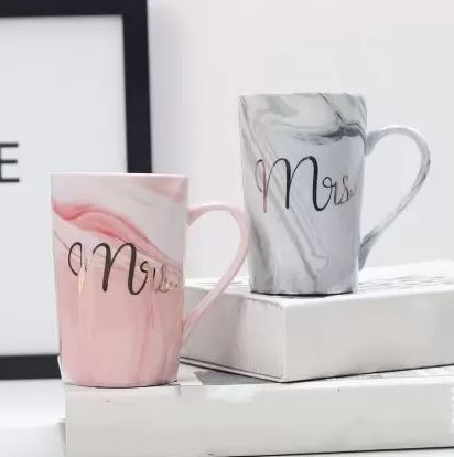 Mr. & Mrs. Marble Pattern Mug Techmanistan