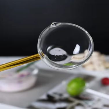 Large Glass Serving Spoon with Long Handle Techmanistan