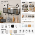 Hanging Storage Basket with 5 Hooks – Wall-Mount Mesh Organiser (26×13.5×20 cm)
