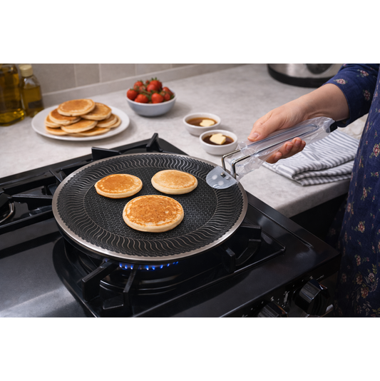 Laser Coated Honeycomb Tawa with Single Handle