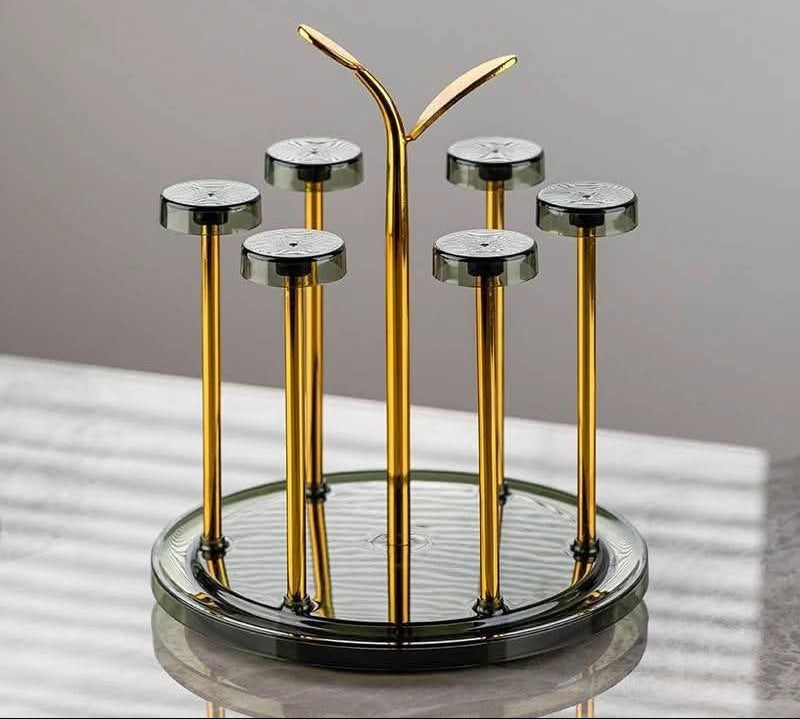 Moving Glass Stand / Rotating Glass Holder Rack (6 Glass Capacity)