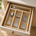Bamboo Cutlery Drawer Organizer | Bamboo Cutlery Tray With 4 Slots