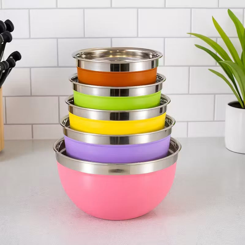 Set of 5 Mixing Bowls with Airtight Lids | Nesting Bowls