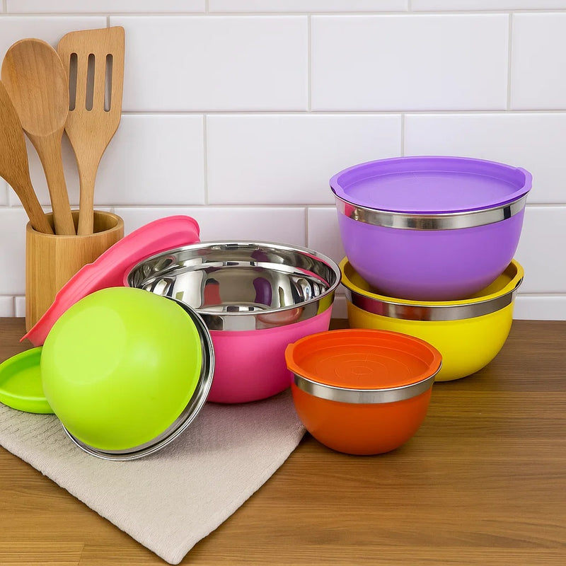 Set of 5 Mixing Bowls with Airtight Lids | Nesting Bowls