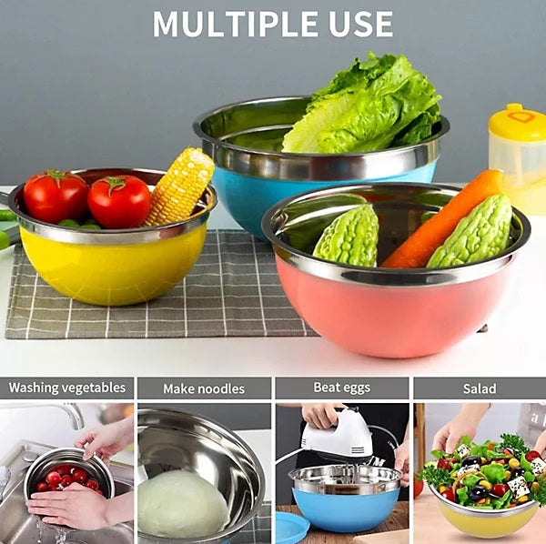 Set of 5 Mixing Bowls with Airtight Lids | Nesting Bowls