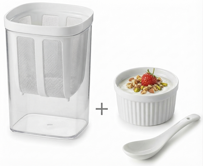Fine Mesh Stainless Steel Greek Yogurt Strainer with Lid Dahi Strainer Paneer Maker Cottage Cheese