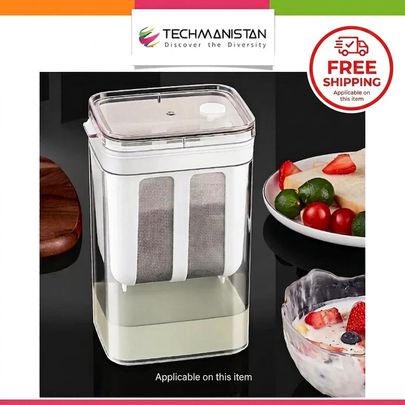 Fine Mesh Stainless Steel Greek Yogurt Strainer with Lid Dahi Strainer Paneer Maker Cottage Cheese