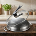 Honeycomb Laser Coated Wok with Lid, Karahi | Techmanistan