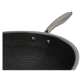 Single Handle Laser Coated Honeycomb Stainless Steel Wok With Lid