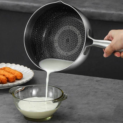 Honeycomb Print Laser Coated Nonstick Steel Soup Pot With Lid