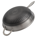 Single Handle Laser Coated Honeycomb Stainless Steel Wok With Lid