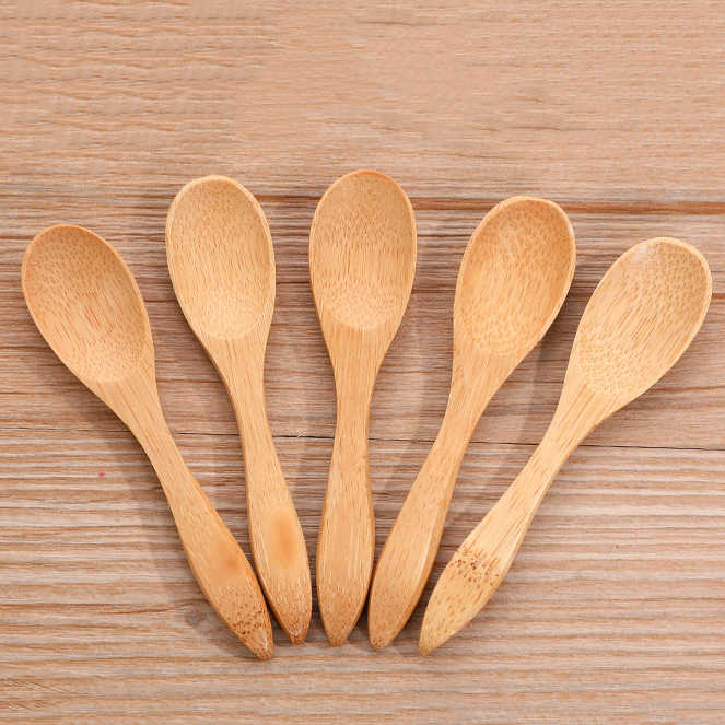 Pack of 6 - Mini Reusable Bamboo Wooden Spoons Techmanistan