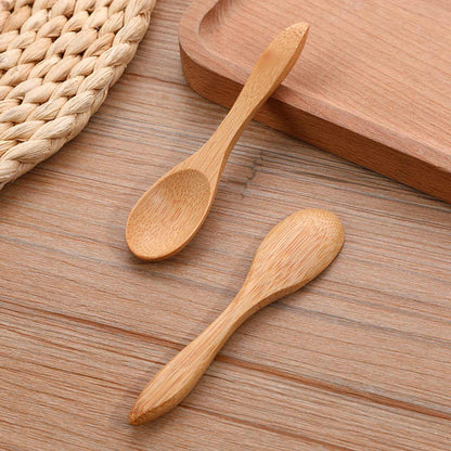 Pack of 6 - Mini Reusable Bamboo Wooden Spoons Techmanistan