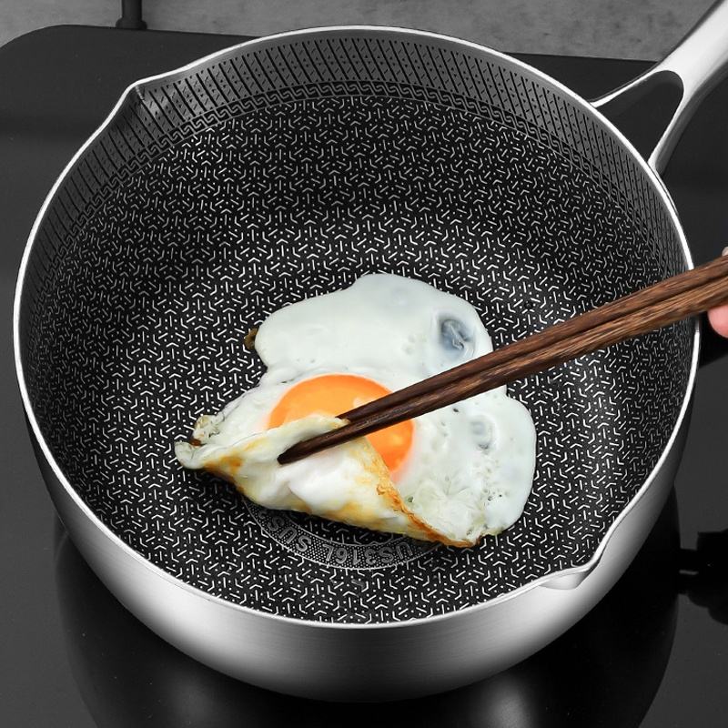 Honeycomb Print Laser Coated Nonstick Steel Soup Pot With Lid