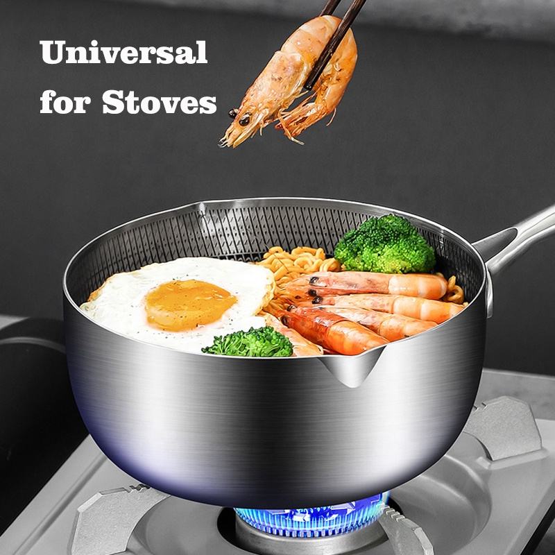 Honeycomb Print Laser Coated Nonstick Steel Soup Pot With Lid