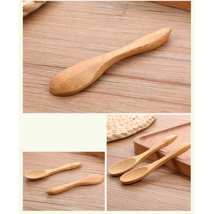 Pack of 6 - Mini Reusable Bamboo Wooden Spoons Techmanistan