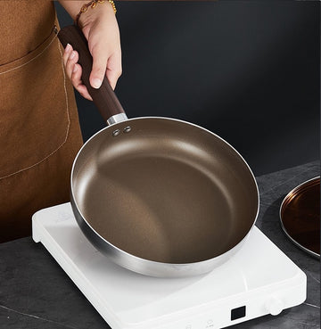 Stainless Steel Laser Etched Textured Surface Frypan