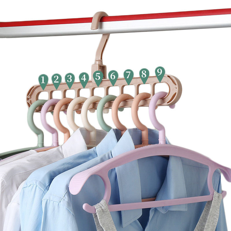 Set of colorful hangers with numbered hooks on a white background