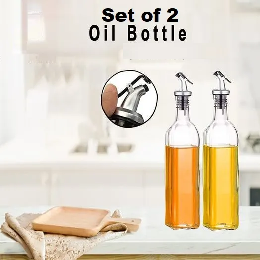 Set of 2 - Glass Oil Bottle Dispenser