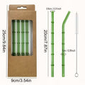 Set of 4 - Random Color Glass Straws with Cleaning Brush