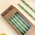 Set of 4 - Random Color Glass Straws with Cleaning Brush