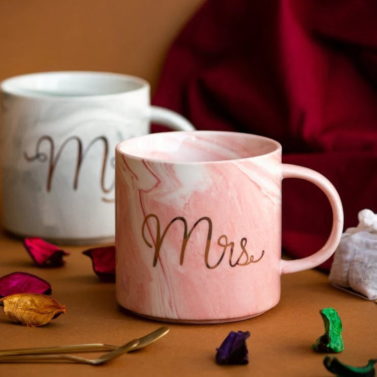 Mr. & Mrs. Marble Pattern Mug Techmanistan