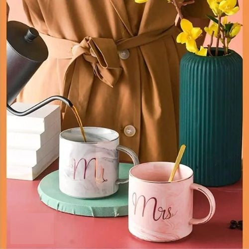 Mr. & Mrs. Marble Pattern Mug Techmanistan