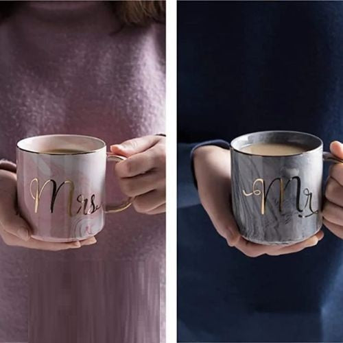Mr. & Mrs. Marble Pattern Mug Techmanistan