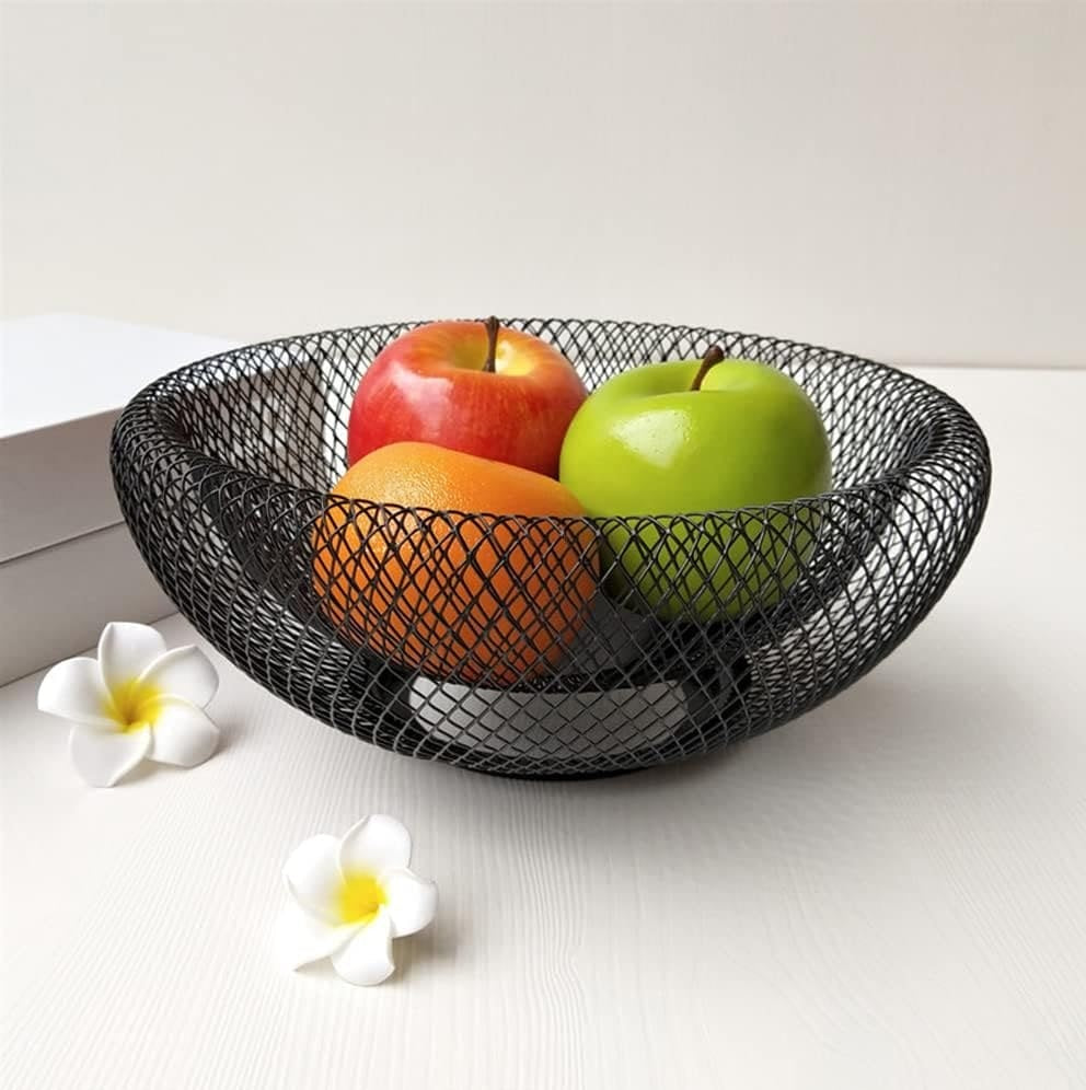 Dual Mesh Fruit Basket Nordic Round Storage Table Basket Techmanistan