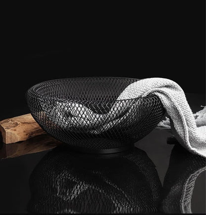 Dual Mesh Fruit Basket Nordic Round Storage Table Basket Techmanistan