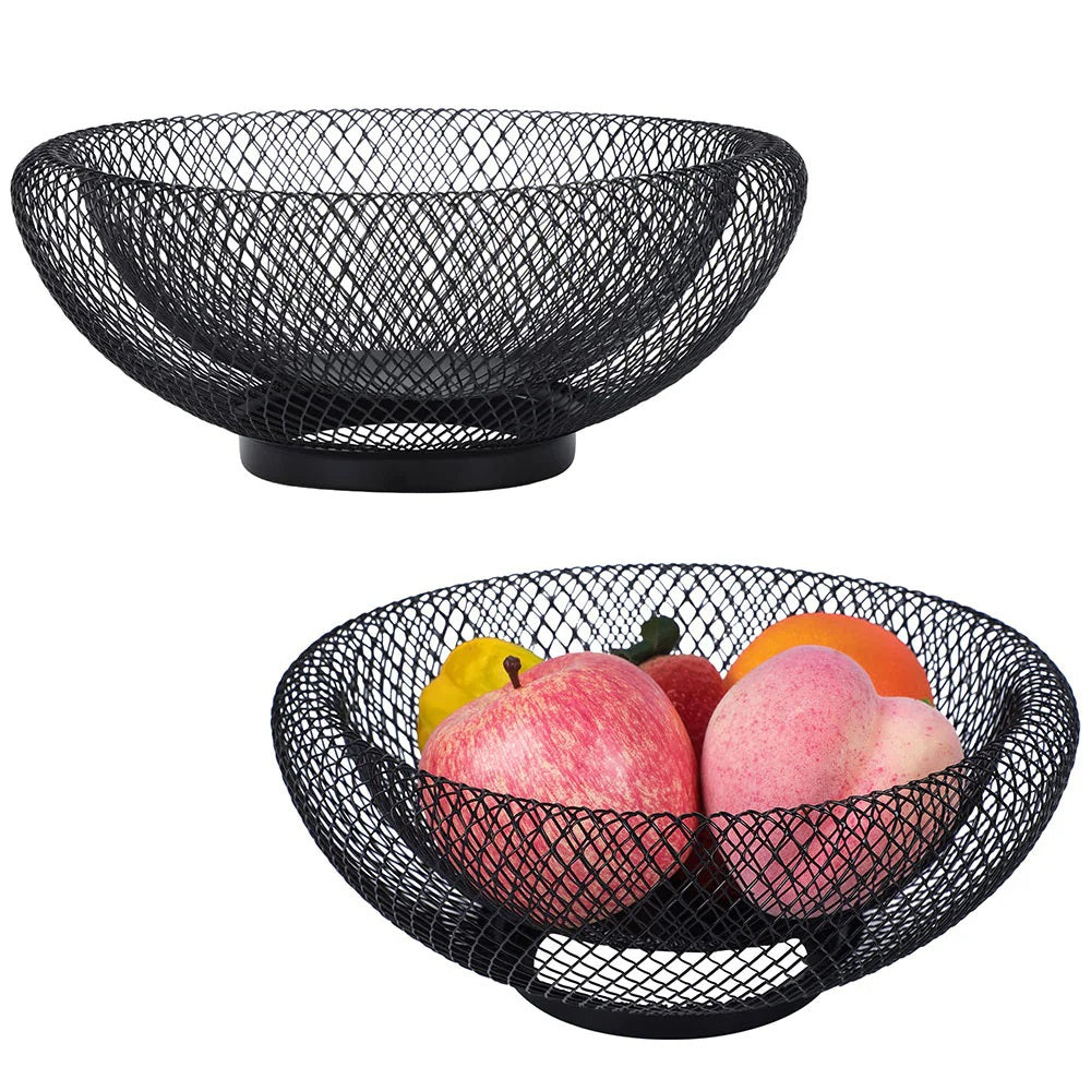 Dual Mesh Fruit Basket Nordic Round Storage Table Basket Techmanistan