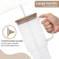 900ml Glass Tumbler with Bamboo Lid & Straw