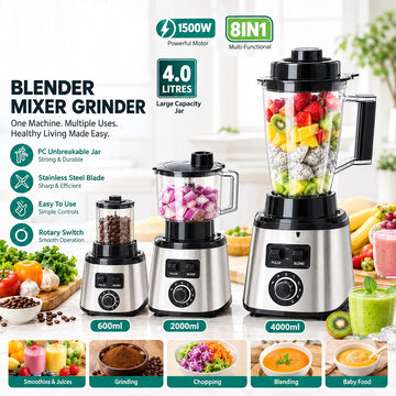 8-in-1 Blender Mixer Grinder 4L – 1500W