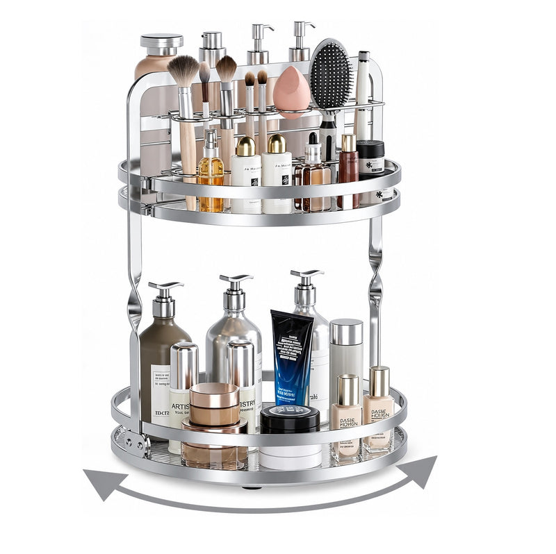 2-Tier Rotating Makeup Organizer