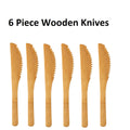 6 Piece Reusable Wooden Knives