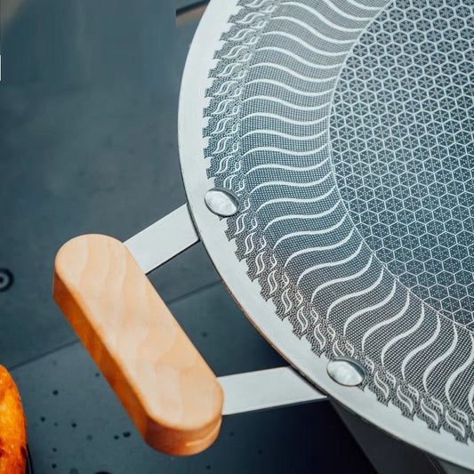 Non-Stick Honeycomb Tawa with Wooden Handle Techmanistan
