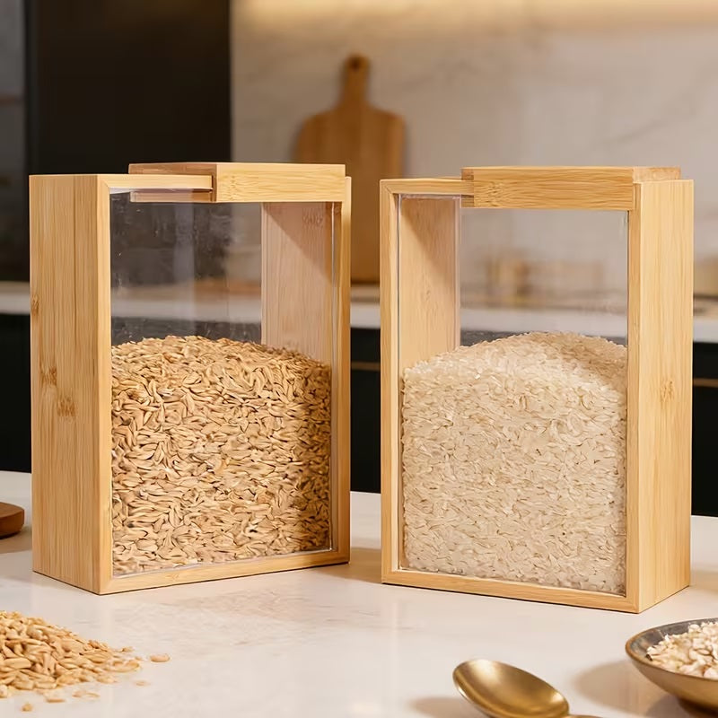 Bamboo Food Storage Container with Sliding Lid