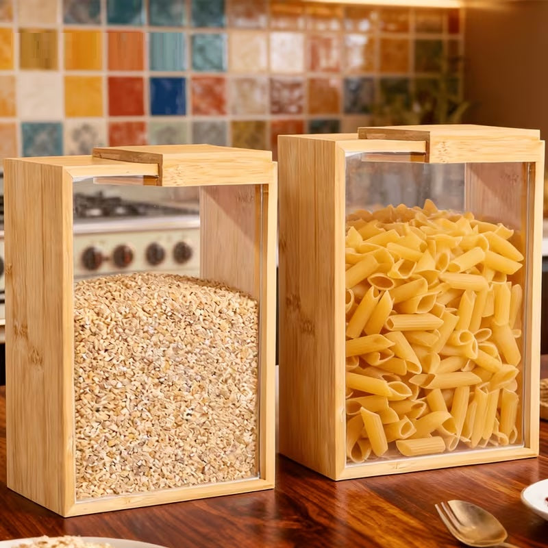 Bamboo Food Storage Container with Sliding Lid